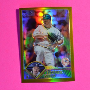 2003 Topps Chrome #385 Boomer Wells GOLD REFRACTOR #d/449 Yankees