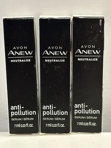 (3) Avon Anew Neutralize Anti Pollution Serum 0.23 oz Each Travel Size New - Picture 1 of 1