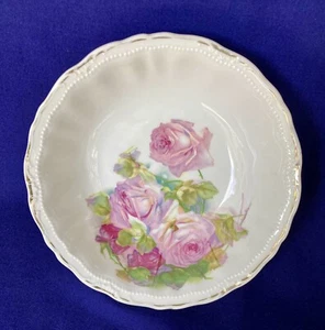 CT Altwasser Sylesia Floral Serving Bowl 9" Pink Roses Germany - Picture 1 of 8