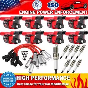 8 Pack Round Ignition Coil & Spark Plug & Wire For Hummer H2 H3 2008-2010 D514A - Picture 1 of 15