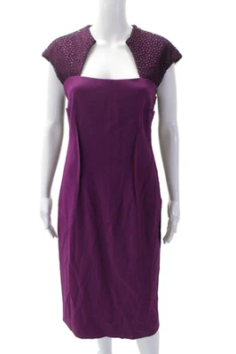 Lida Baday Women's Sleeveless Colorblock Mesh Midi Dress Purple Size 10 - Image 1 of 4
