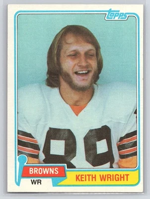 1981 Topps #478 Keith Wright - Rookie RC - Browns - Image 1 of 2