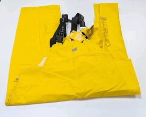 Mens Carhartt Rain Storm Bib Overalls Waterproof Yellow Sz 2XL - Picture 1 of 9