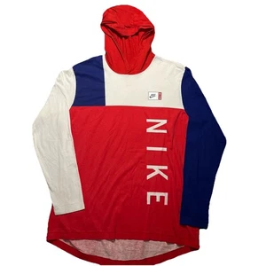 The Nike Tee Shirt Homme Grande Capuche Années 90 Air Color Block Streetwear Manches Longues - Photo 1/11