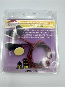 Model Power 510 Peel 'N Stick Bulb 12-16 Volts - 12" Lead - All Scale - 4 Pcs - Picture 1 of 6