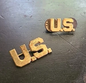 WW2 U.S. Officer Collar Insignia ~ Clutch Back ~ Lot of 2 Unmatched - Picture 1 of 4