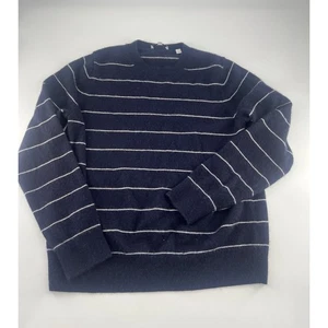 Vince Sweater Womens Extra Large Navy Blue White Striped Pullover Wool Cashmere - Picture 1 of 9