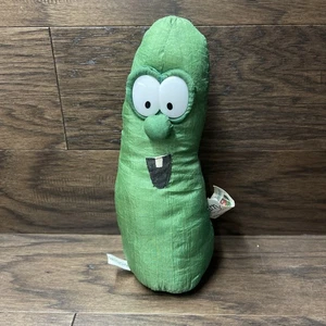 VINTAGE 1998 VEGGIETALES PLÜSCH ~ SEIDIGES MATERIAL ~ LARRY DIE GURKE Stofftier  - Bild 1 von 9