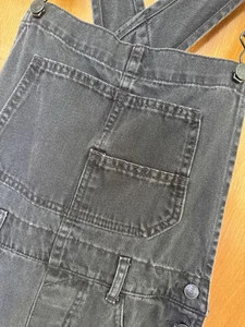 Free People Latzhose Damen Small Mineral Black We The Free Denim Bib Boho - Bild 1 von 9
