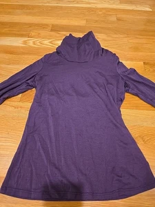 Ibex Womens Mock Neck Merino Wool Long Sleeve Size MEDIUM Plum Purple  - Picture 1 of 6