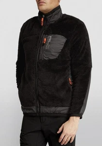 RLX Ralph Lauren Mens SZ L Hi-Pile Sherpa Fleece Tech Full Zip Jacket Black $298 - Picture 1 of 6