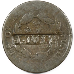 1820 Coronet Head Large Cent, "J. JOY" Counterstamp, Brunk J-250 - Picture 1 of 3