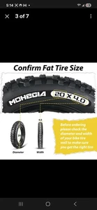 MOHEGIA Ebike Fat Tire: 20x4.0/26x4.0 Inch E-Bike Mountain Bicycle Tire Repla... - Picture 1 of 6