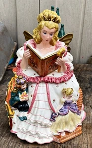 FITZ AND FLOYD 1995 CENICIENTA HADA MADRINA TARRO DE GALLETAS 10-3/4" DE ALTO - Imagen 1 de 10