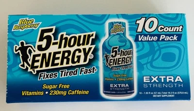 5 Hour Energy Shot Extra Strength Blue Raspberry 1.93 oz Sugar Free 10 ct Shots - Image 1 of 4