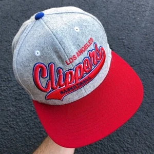 Los Angeles LA Clippers Script Letters Gray NBA Mitchell & Ness Hat - Adjustable - Picture 1 of 11