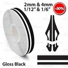 GLOSS BLACK 12mm double decorative stripes pin sticker line tape decorative strips