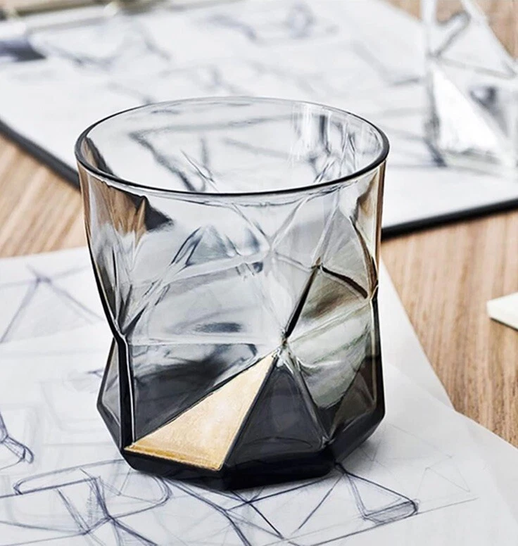 (12) Vaso de whisky Bormioli Rocco Cassiopea Italia gris negro ahumado MCM Foto 1 de 4