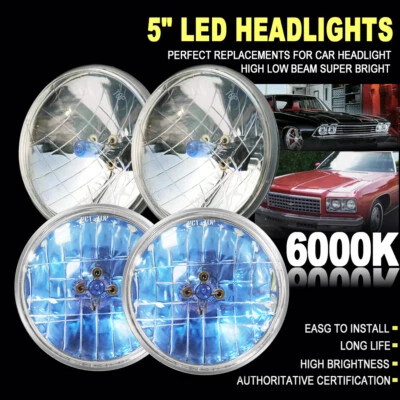 Faro LED Blanco Redondo 5.75" 5-4/3" para Ford Galaxie 500 1962-1974 Foto 1 de 4