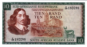 South Africa 10 Rand 1966 Banknote Pick# 113 - Picture 1 of 3