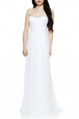 Dave & Johnny 3/4 Blanco Vestido Acanalado Blng Novia Baile de graduación Formal Boda 669 $329 Foto 1 de 3