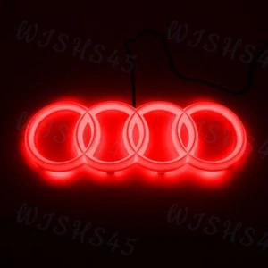For Audi Chrome Grill Front Hood A3 A4 A5 A6 A7 Q3 Q5 Q7 RED 28CM LED Emblem - Picture 1 of 10