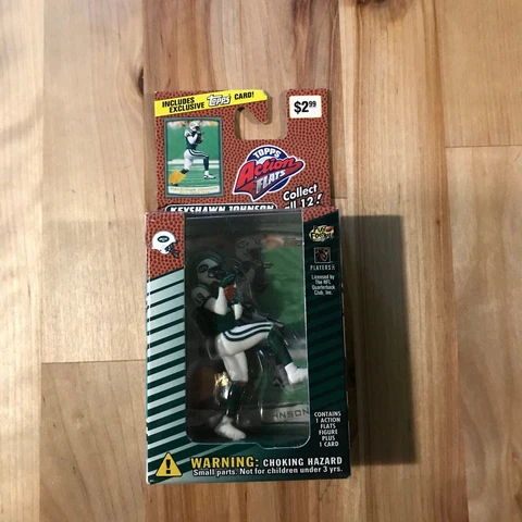 1999 Topps Action Flats Keyshawn Johnson NFL New York Jets Figure & Card NEW Cover