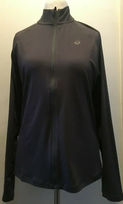 ASICS Zip Running Top Long Sleeve High Neck Reflective Large BNWT £52 Dark Grey - Image 1 of 4