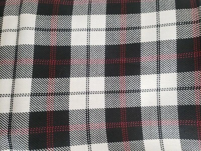 Plaid/Checkerboard Cotton Knit Fabric sewing quilting clothing Black 1-2 Yards - Image 1 of 2