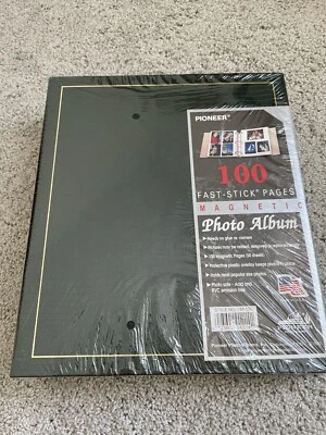 先锋绿色人造革相册100磁性快速棒50张3环 — 第 1/4 张图片