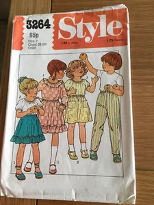 1981 ORIGINAL STYLE SEWING PATTERN 3264 girl’s clothes age 2 CUT FREE P&P - Picture 1 of 3