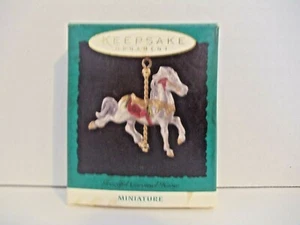 Hallmark 1994 "Graceful Carousel Horse" Pewter Miniature Christmas Ornament - Picture 1 of 4