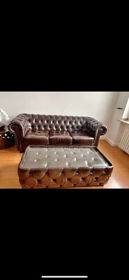 ledersofa braun. 1x 3er, 1x 2er, 1x 1er, - Bild 1 von 4