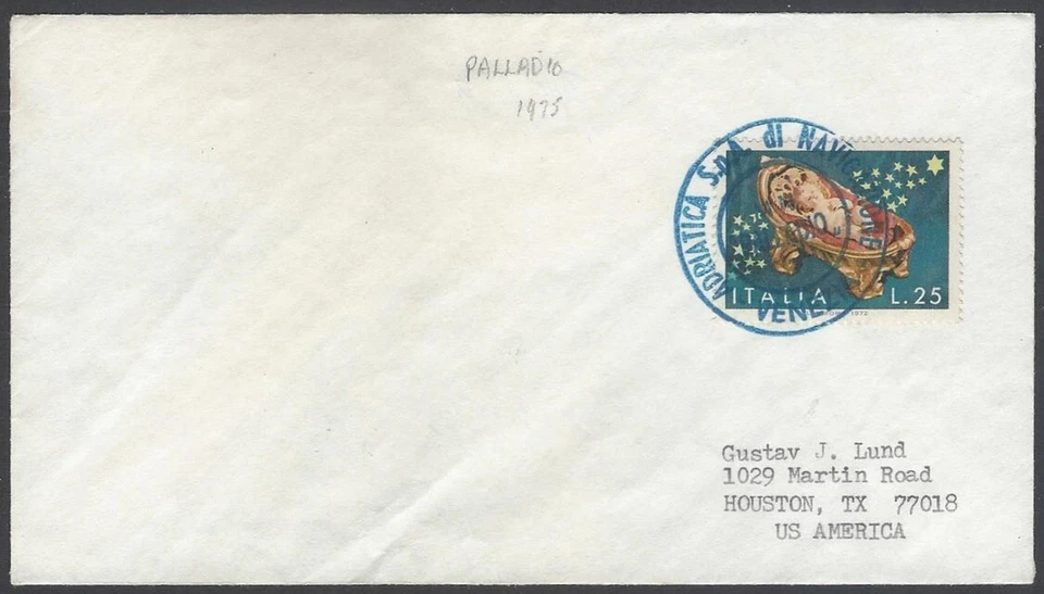 Italy 1975 ship cover canc ADRIATICO S.p.A. di Navigazione VENEZIA/M N PALLADIO - Image 1 of 1