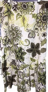 CJ Banks Size 16 Linen Skirt Tan Green Floral Below Knee MIDI - Picture 1 of 12