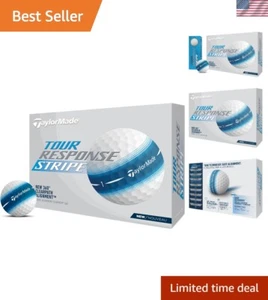 Seamless Tour Flight Golf Balls - 12 Pack in Blue Stripe for Better Putting - Picture 1 of 8