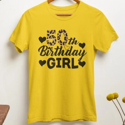 Personalised Birthday Girl Leopard T-shirt Heart Friends Party Celebration Gift - Image 1 of 4