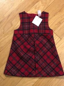 New $59 Janie & Jack  Holiday Traditions Wool Blend  Plaid Jumper 12 - 18 Months