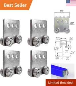 Heavy-Duty Trolley Assembly - Four Bearing - For All 1-5/8" Channel - 300lb Load - Picture 1 of 7