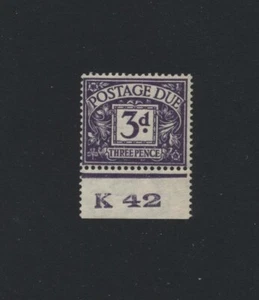 1938 3d VIOLET KGVI WMK UNMOUNTED MINT (K42) CONTROL SINGLE. SG D30 - Picture 1 of 1