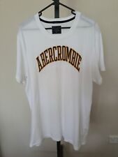Abercrombie & Fitch Muscle Short Sleeve T Shirt Mens XXL White Embroidered