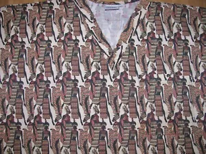 S.C.R.U.B.S. Scrubs TOP Shirt Size 2XL XXL Cotton AFRICAN TRIBAL - Picture 1 of 3