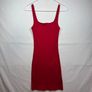 H&M DIVIDIDO Rojo Sin Mangas Acanalado Bodycon Mini Vestido Ajustado Vestido Sin Mangas Talla XS - Imagen 1 de 8