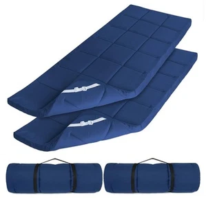 New Springspirit 2 Pack Navy Camping Cot Mattress Topper Quilted Pads 75 x 30 - Picture 1 of 12