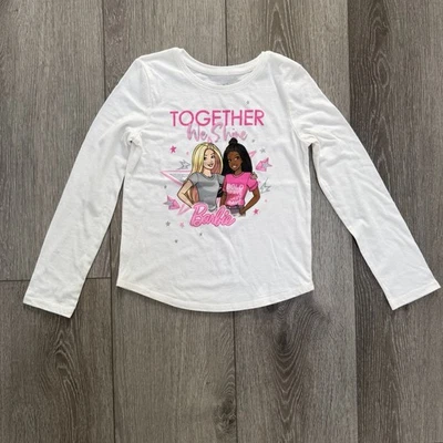 Jumping Beans Barbie Graphic Long Sleeve Shirt White Girls 7 - Image 1 of 4