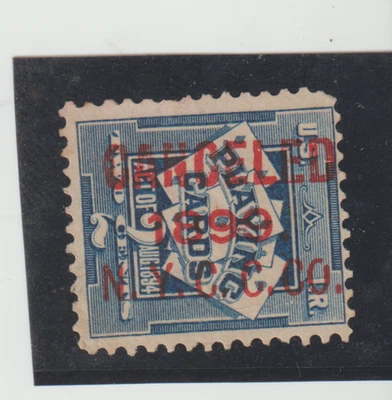 Scott # RF4 Perf 12 Used H 1902 US 2c Revenue Playing Card Precancel - Image 1 of 2