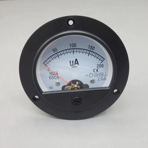 DC 0-200uA Round Analog Ammeter Panel AMP Current Meter Dia. 90mm Direct Connect - Picture 1 of 7