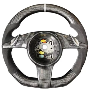 Carbon Fiber Alcantara Steering Wheel Fits Porsche Cayenne Macan Panamera 911 - Picture 1 of 6