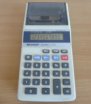 Sharp Elsi Mate EL-1611S Calculator With Built In Printer Vintage Retro - Image 1 of 4