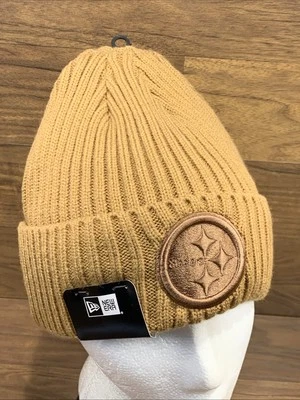 NUEVO CON ETIQUETAS New Era Pittsburgh Steelers Forrado de Vellón Tejido Invierno Gorro Sombrero Todo Marrón Foto 1 de 4